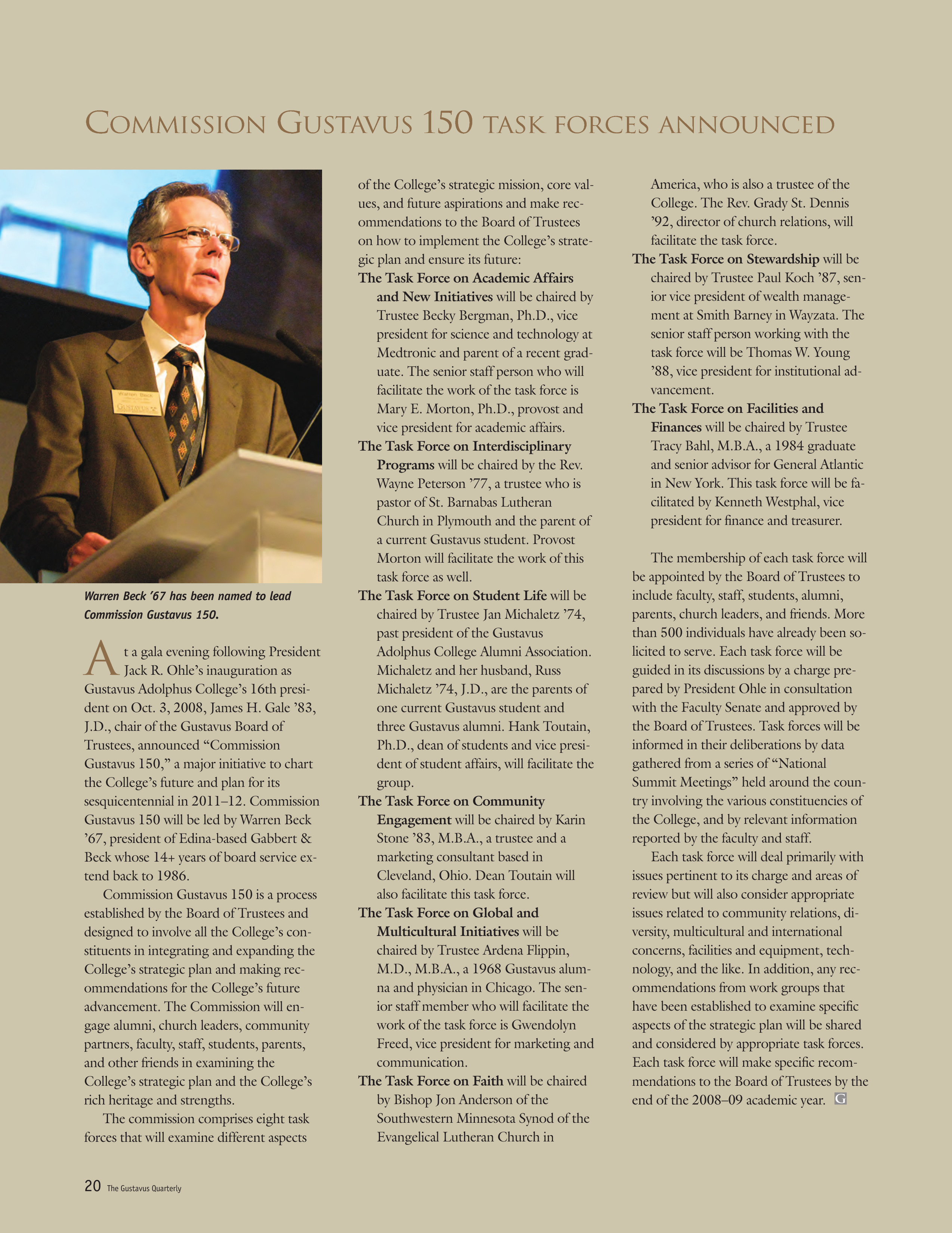 quarterly page