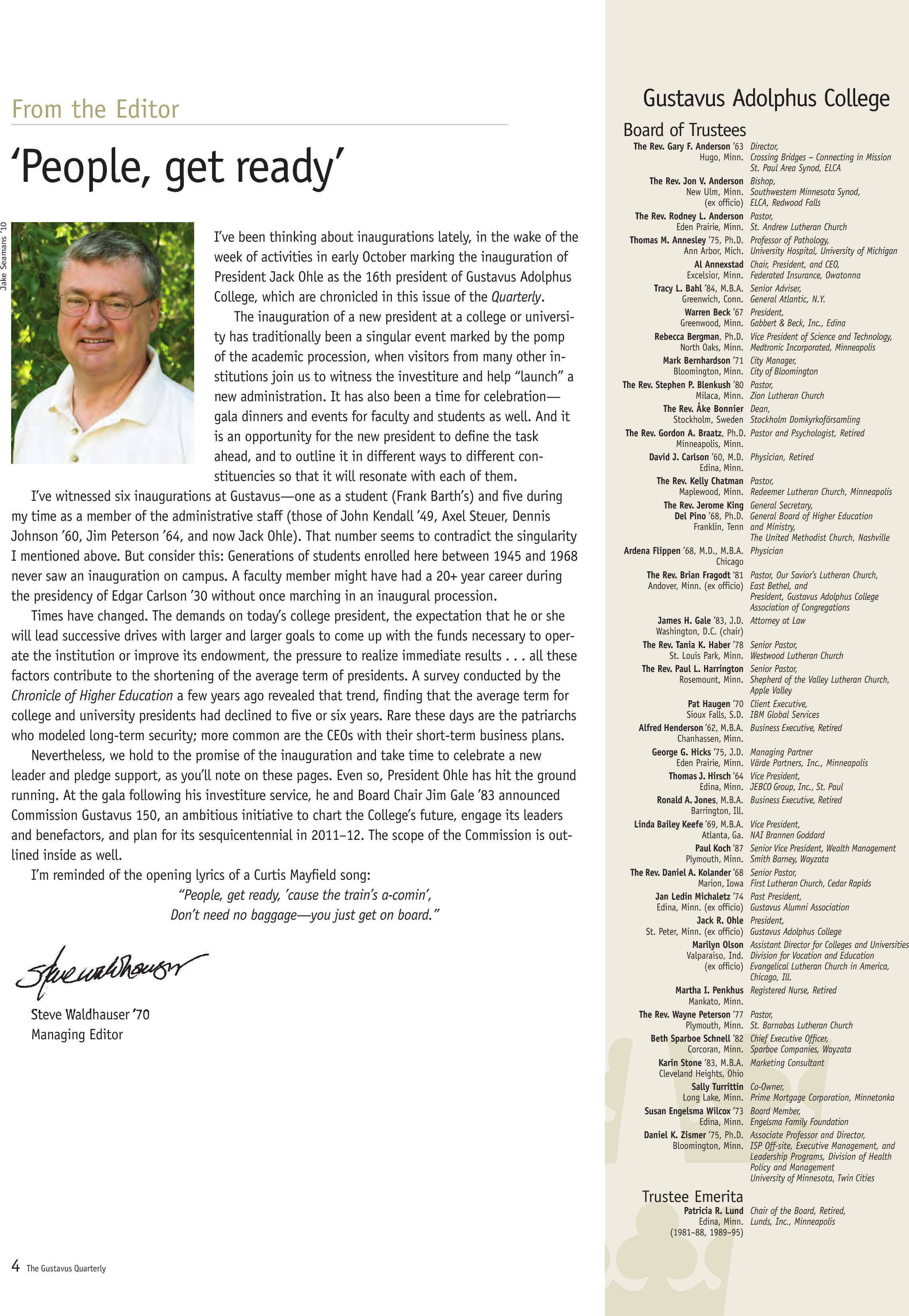 quarterly page