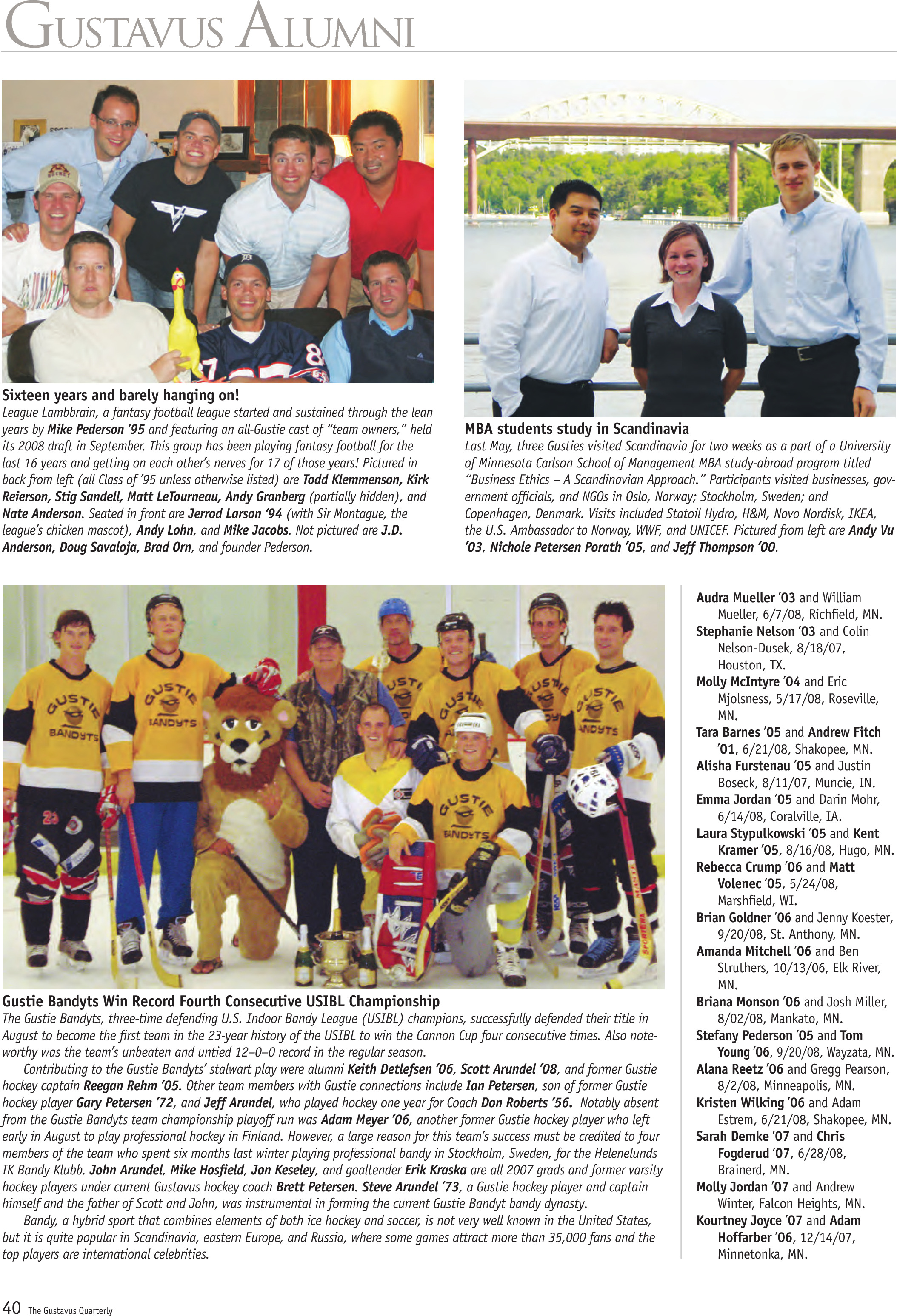 quarterly page