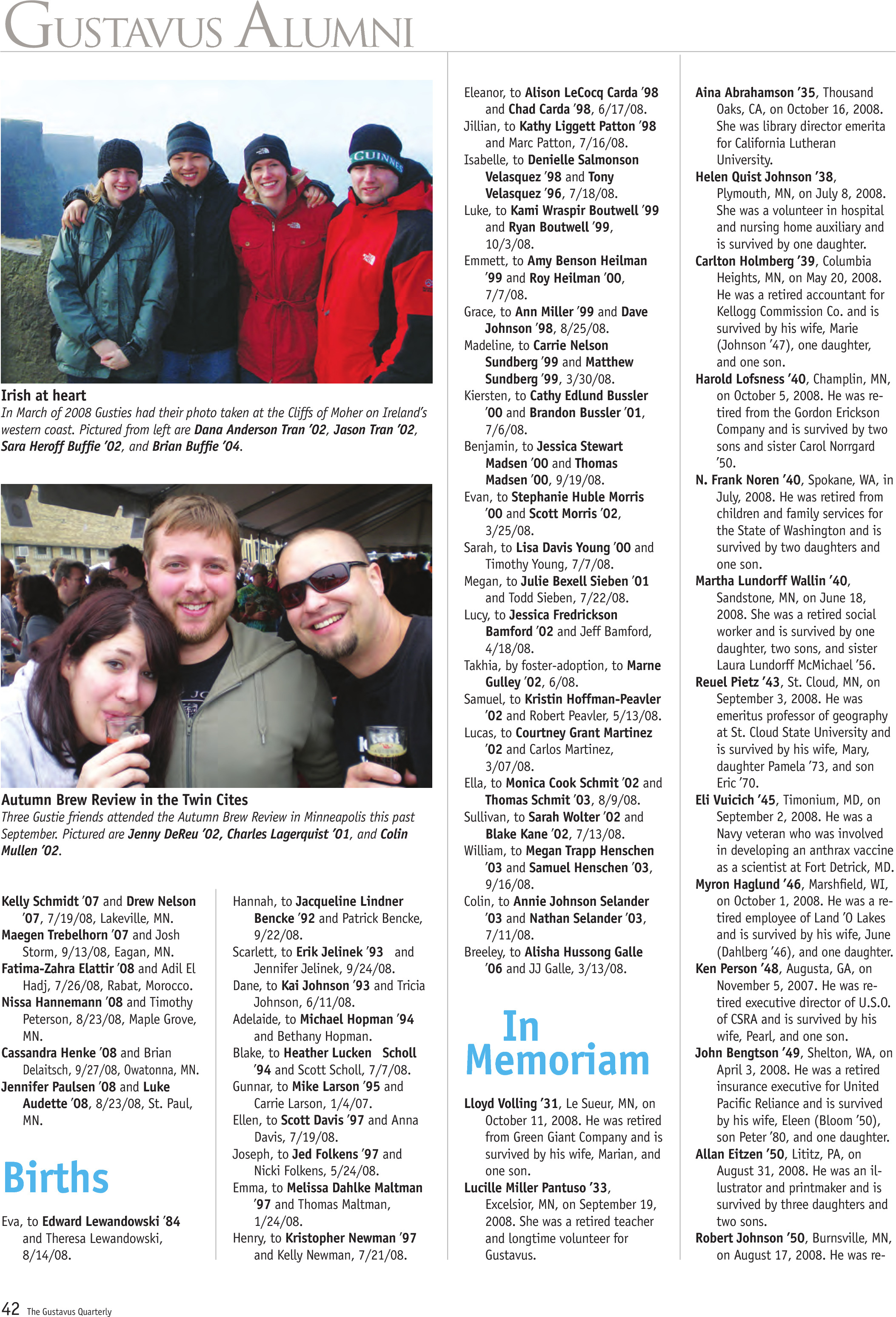 quarterly page