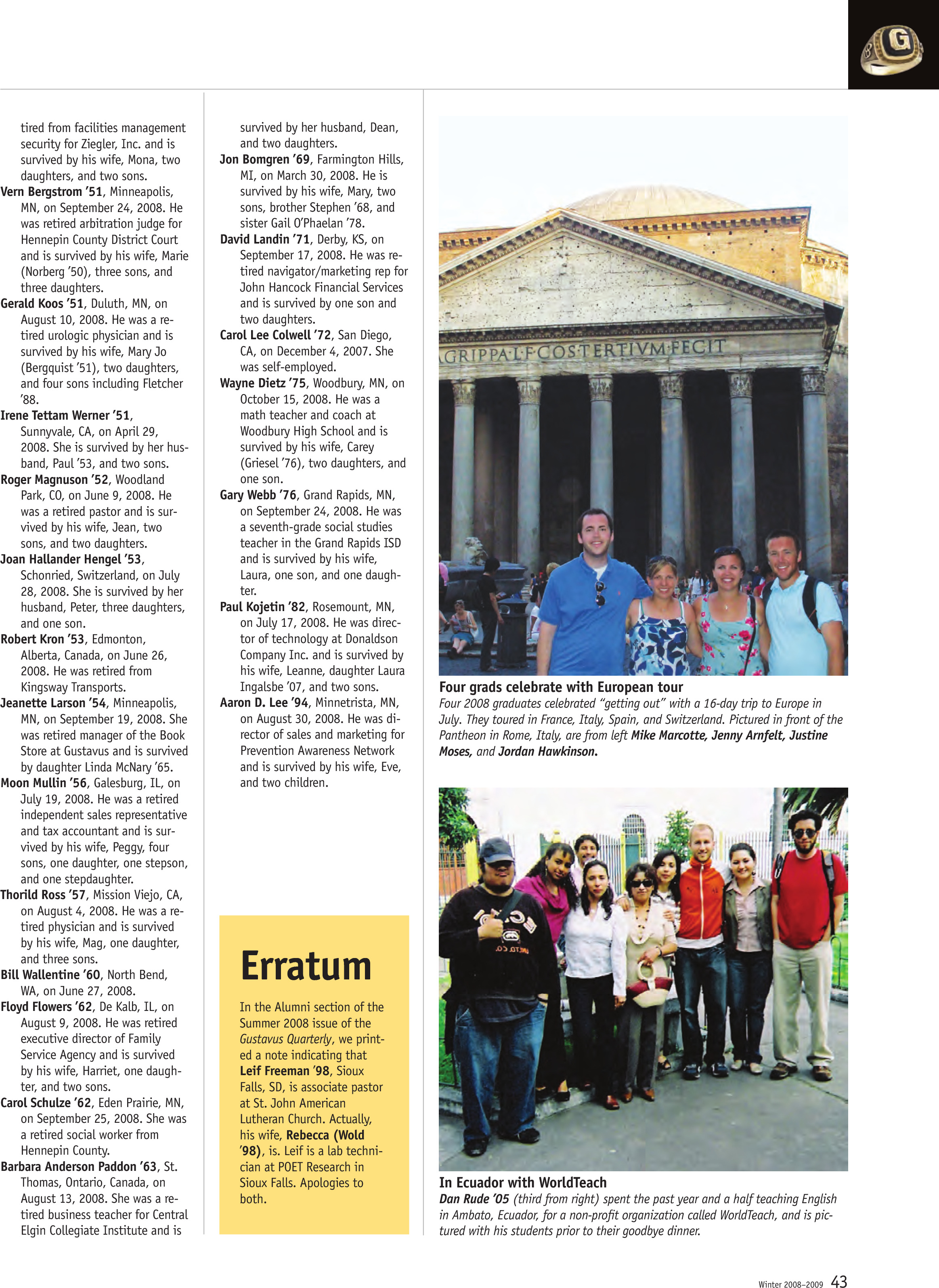 quarterly page