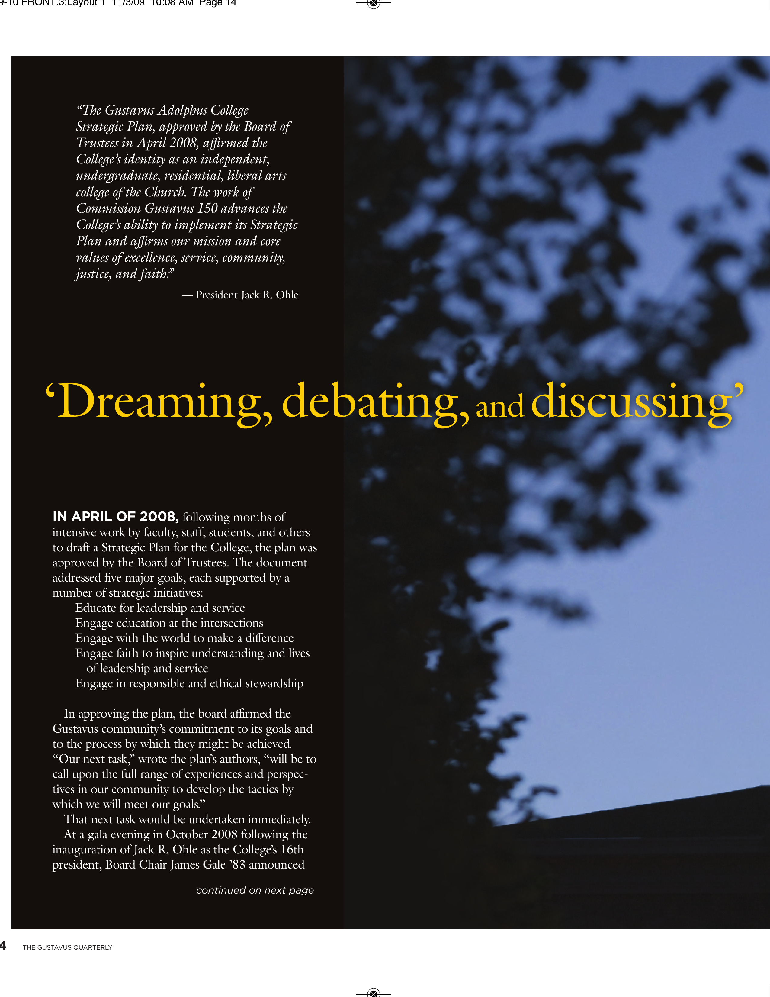 quarterly page