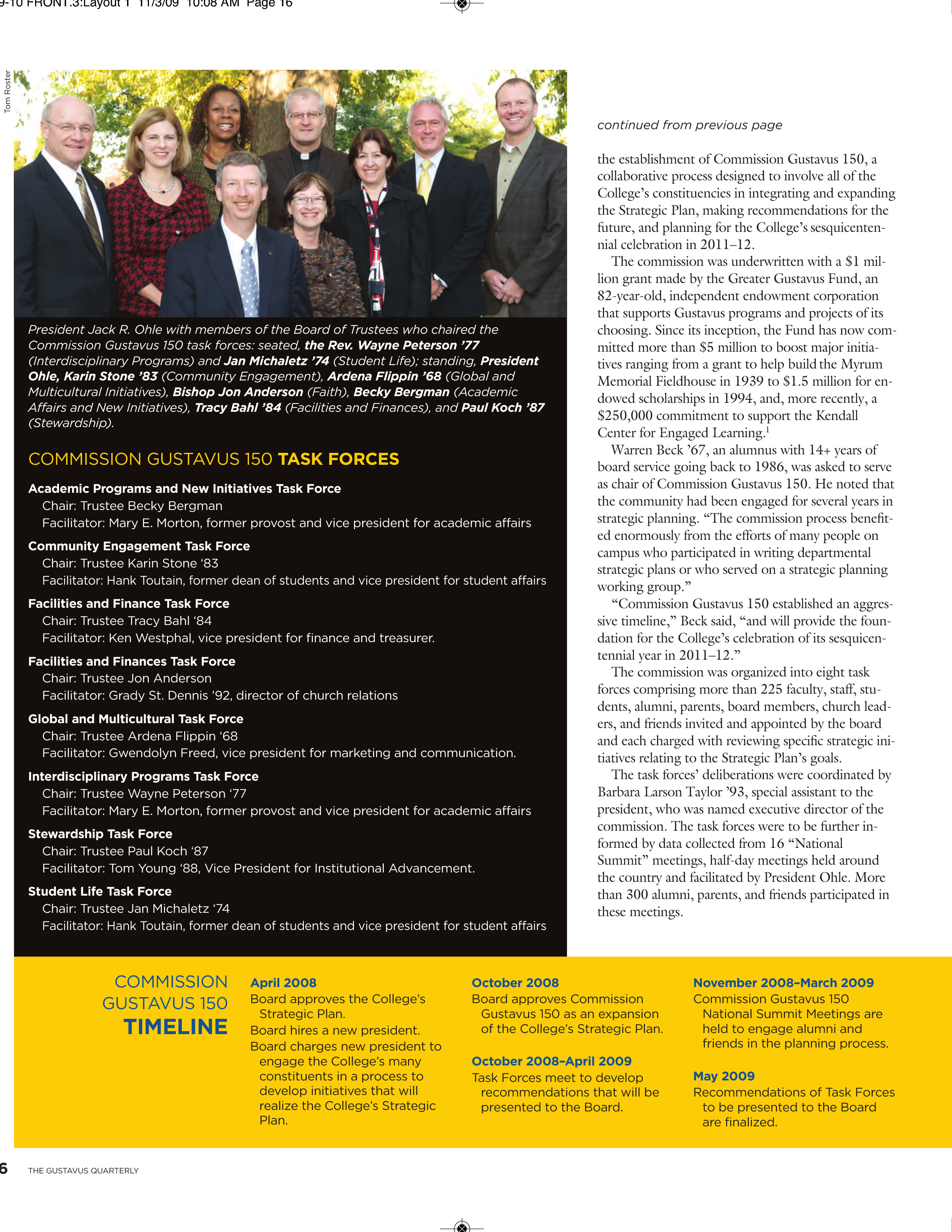 quarterly page