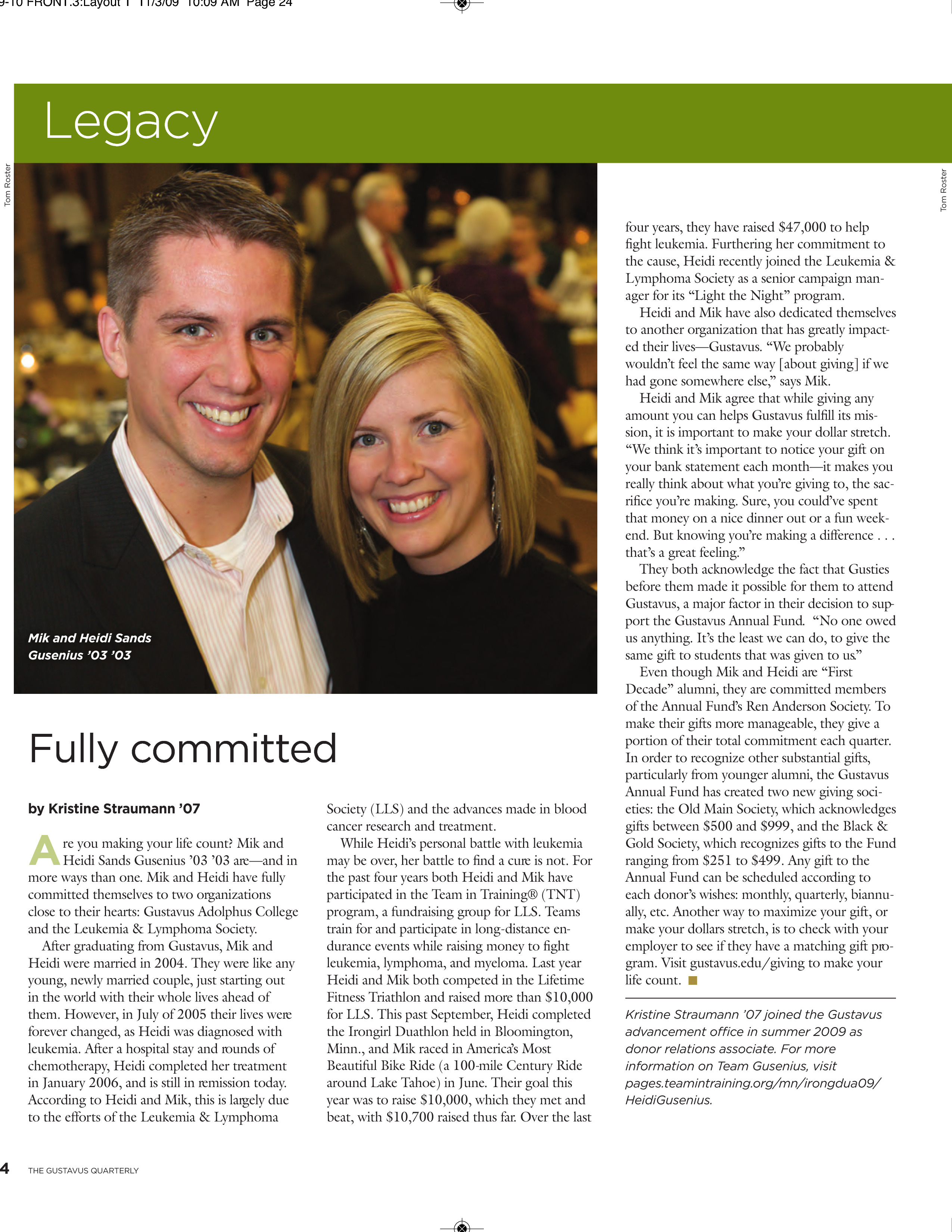 quarterly page