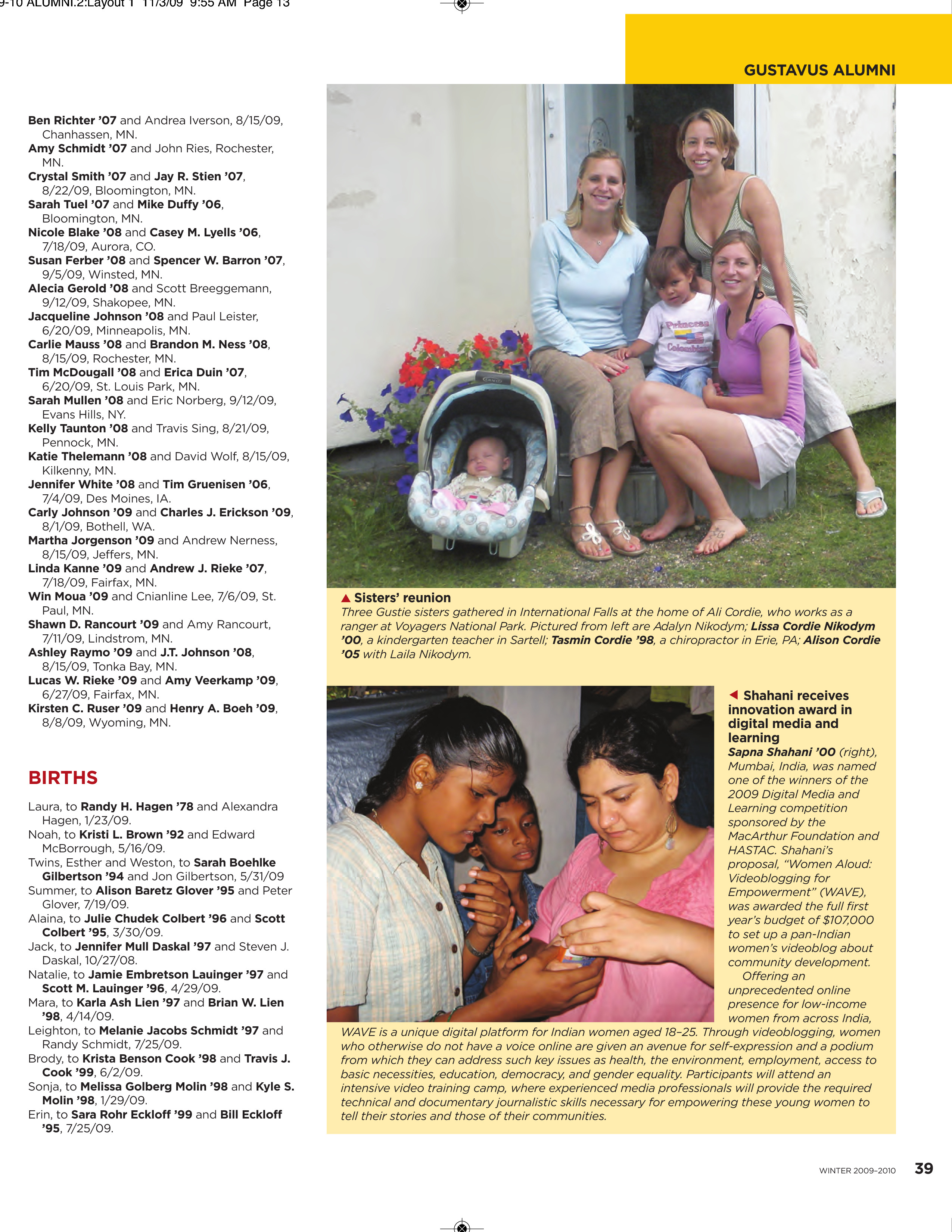 quarterly page