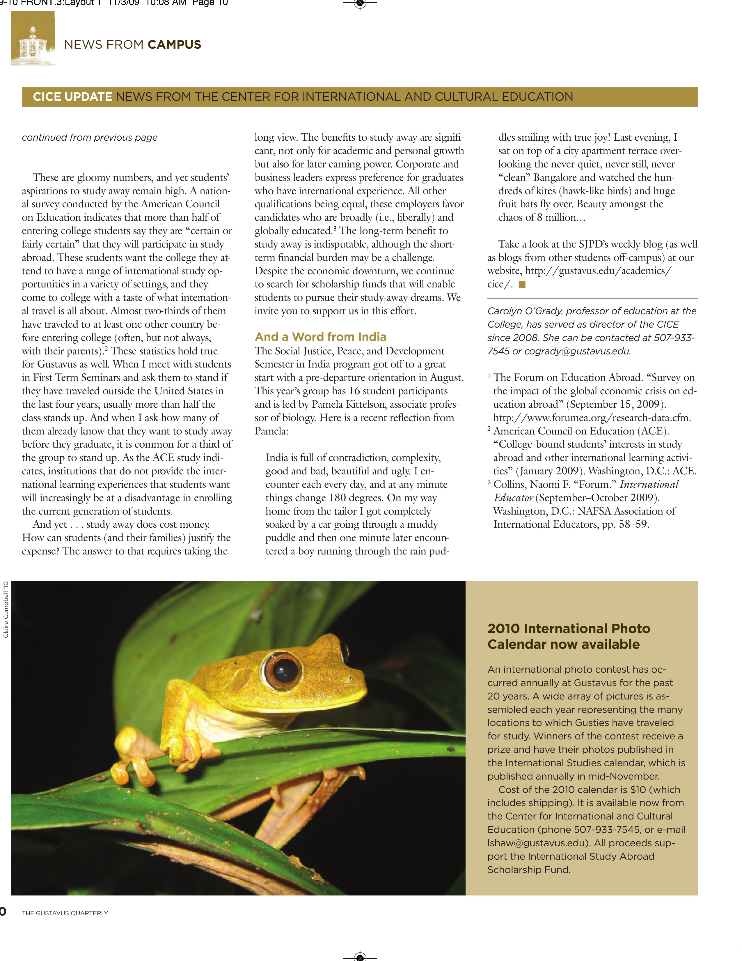 quarterly page