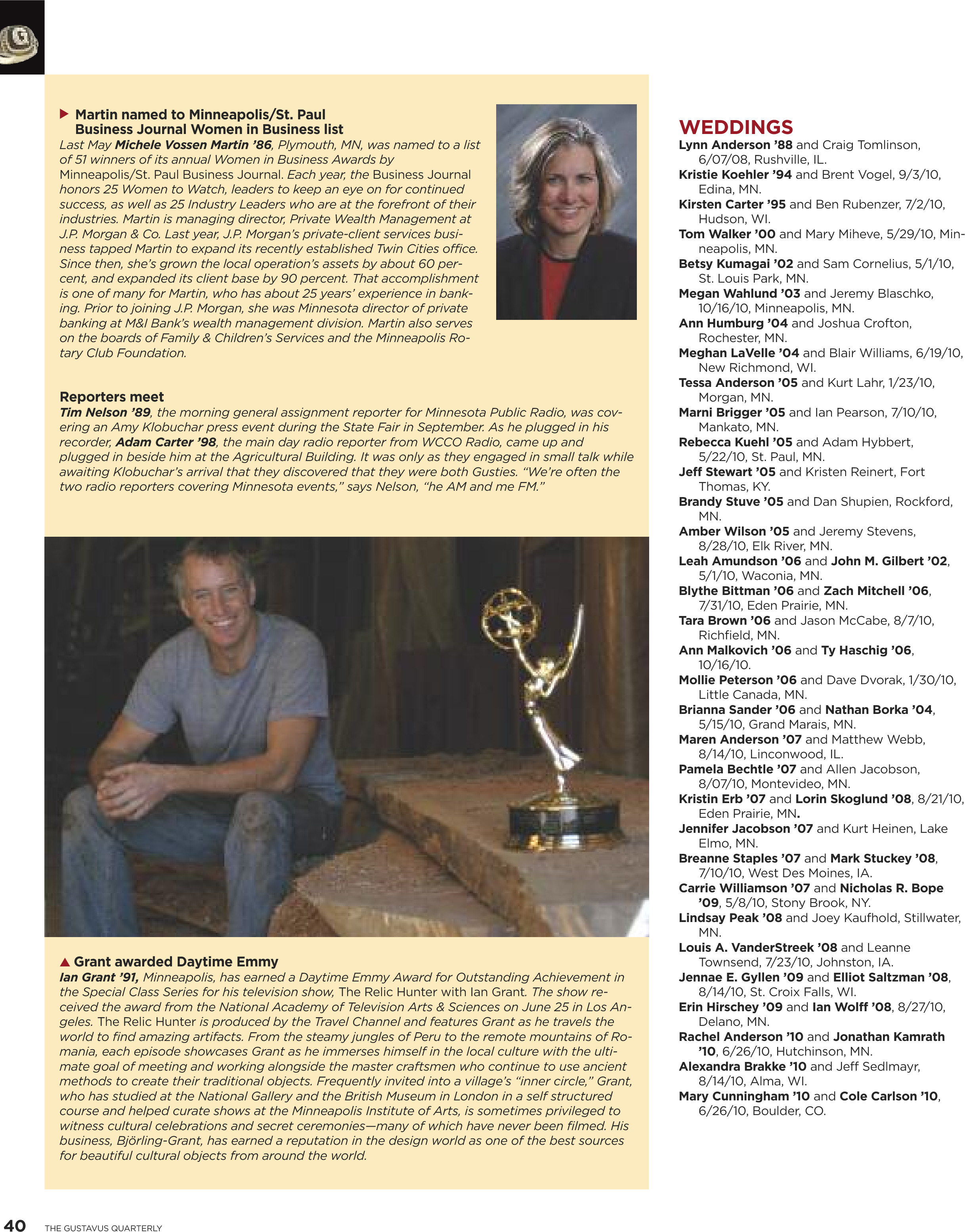 quarterly page