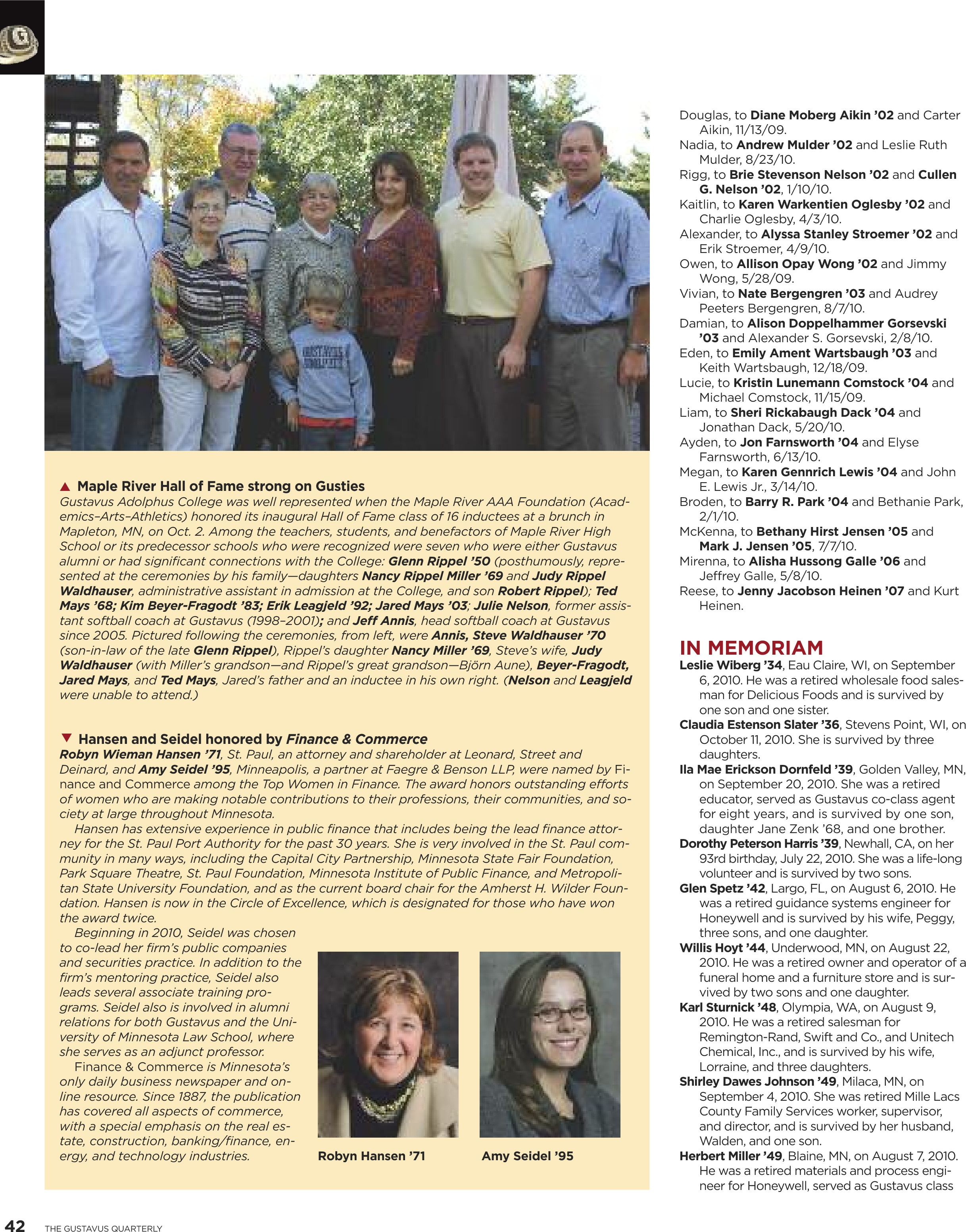 quarterly page