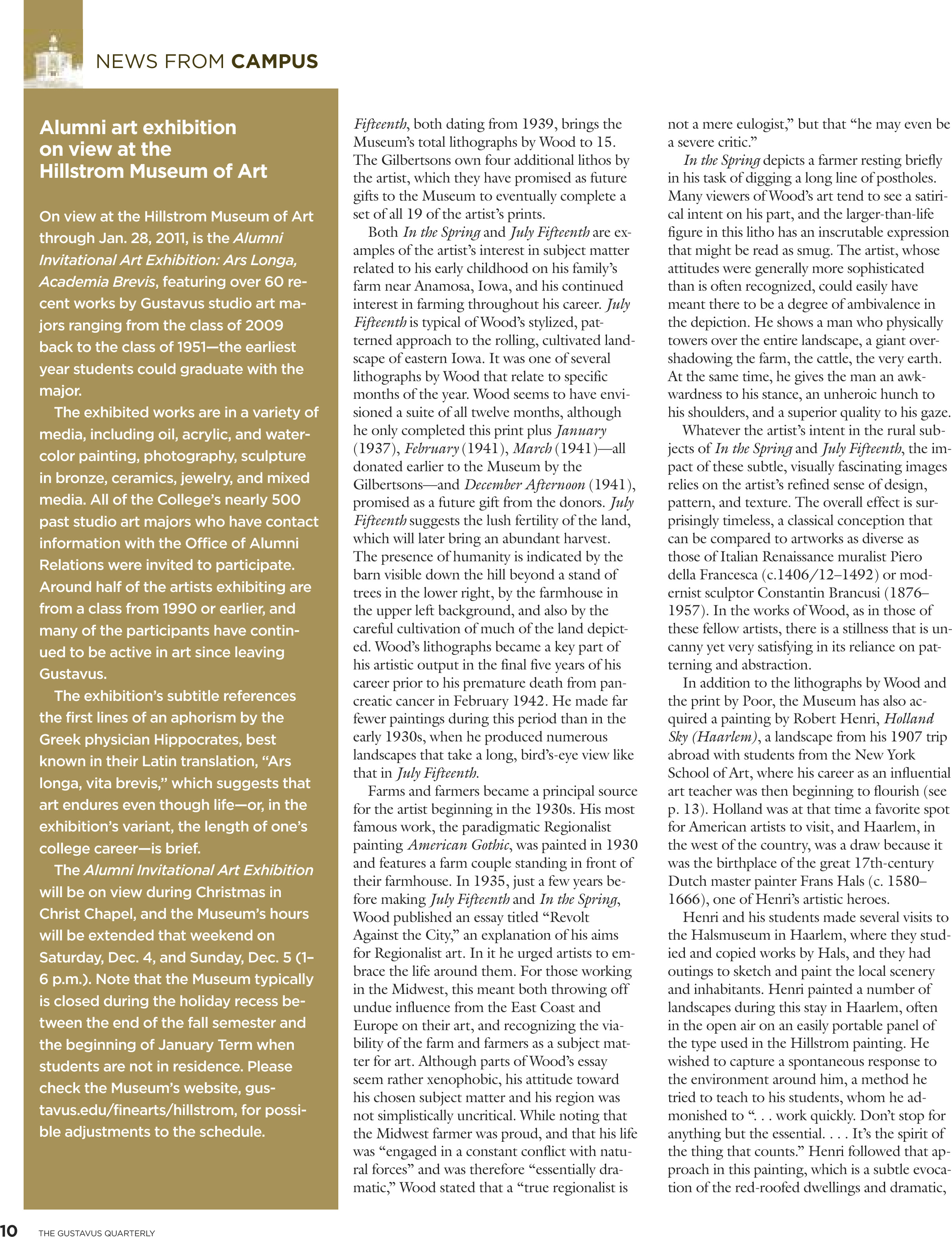 quarterly page