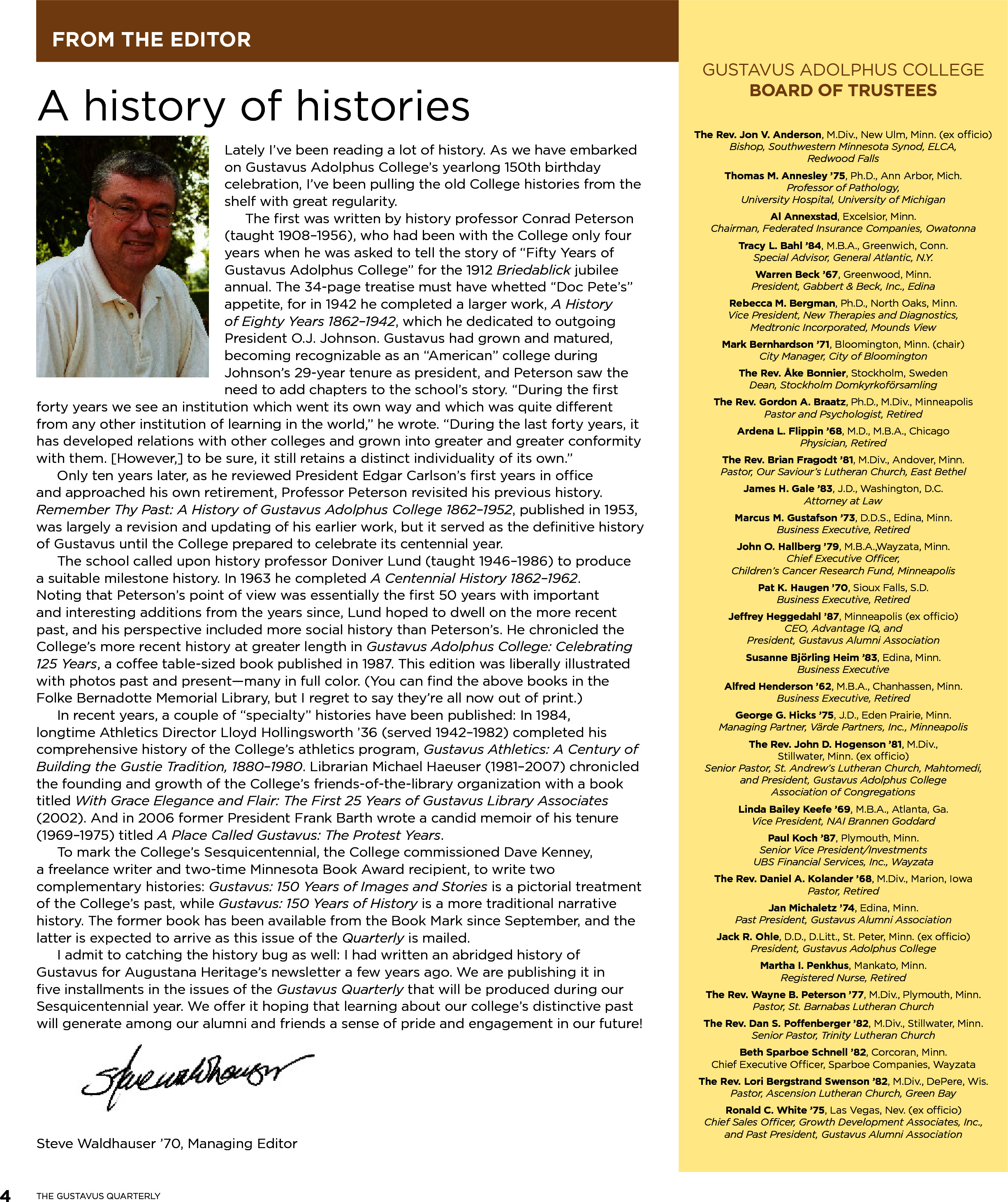 quarterly page