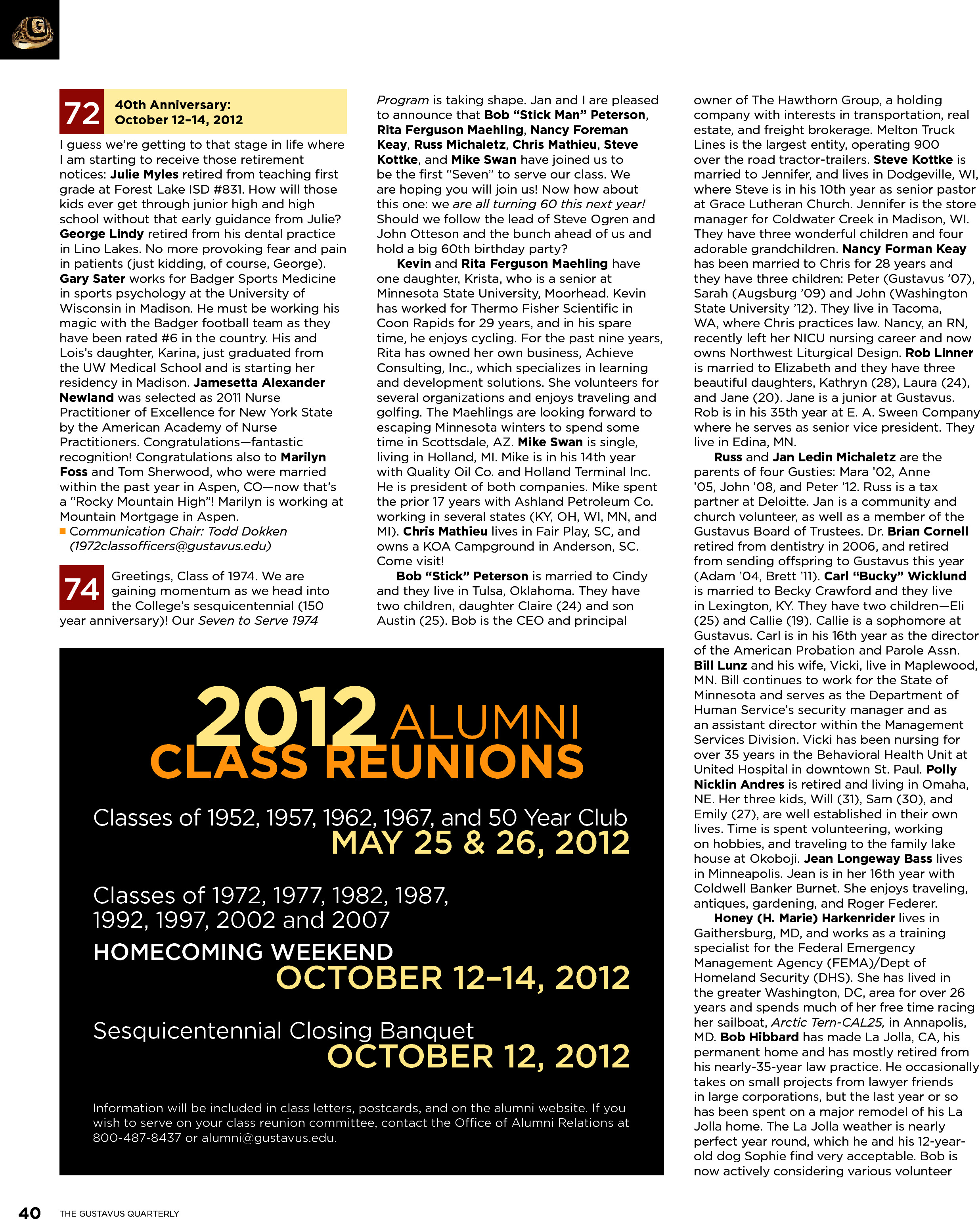 quarterly page