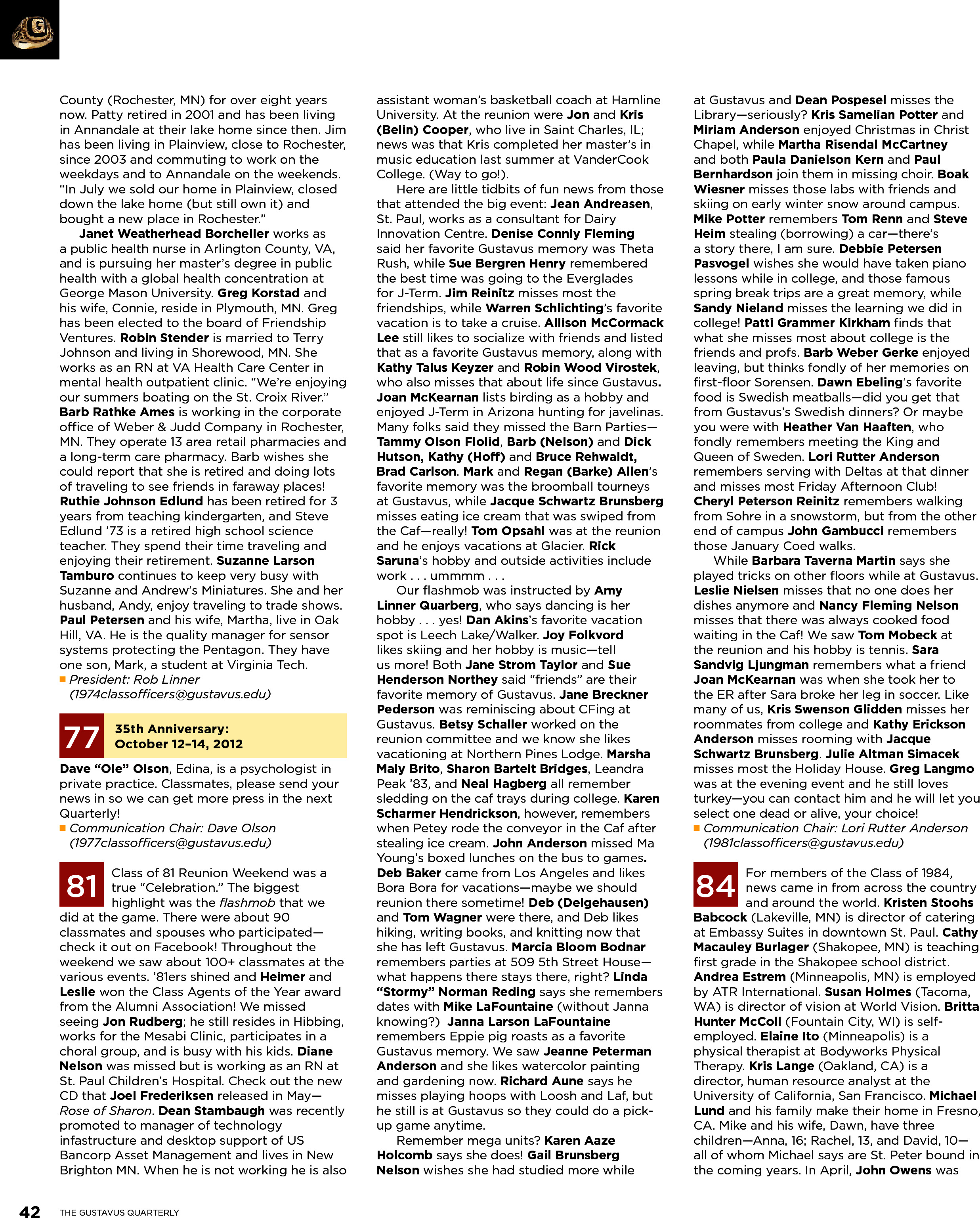 quarterly page