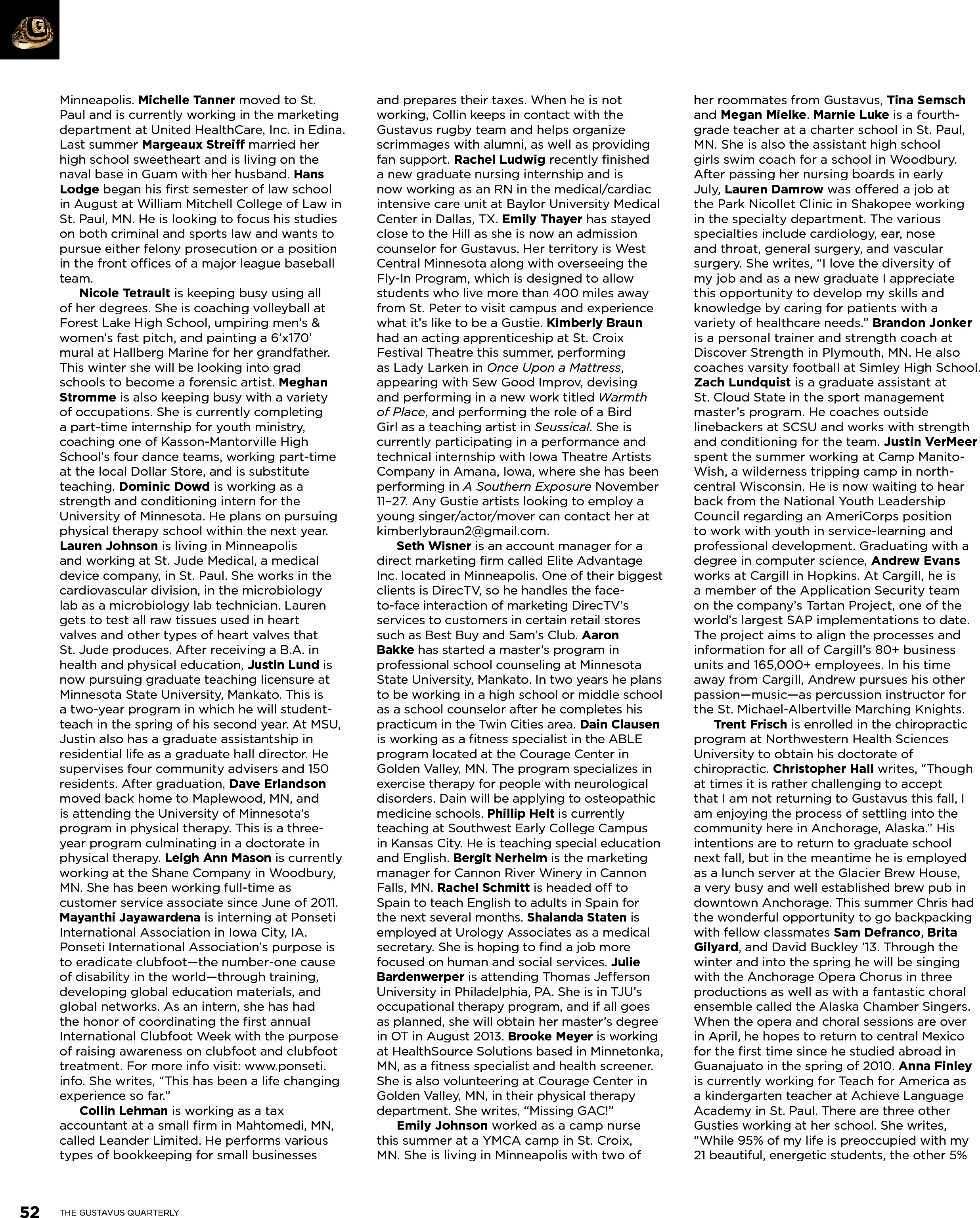 quarterly page