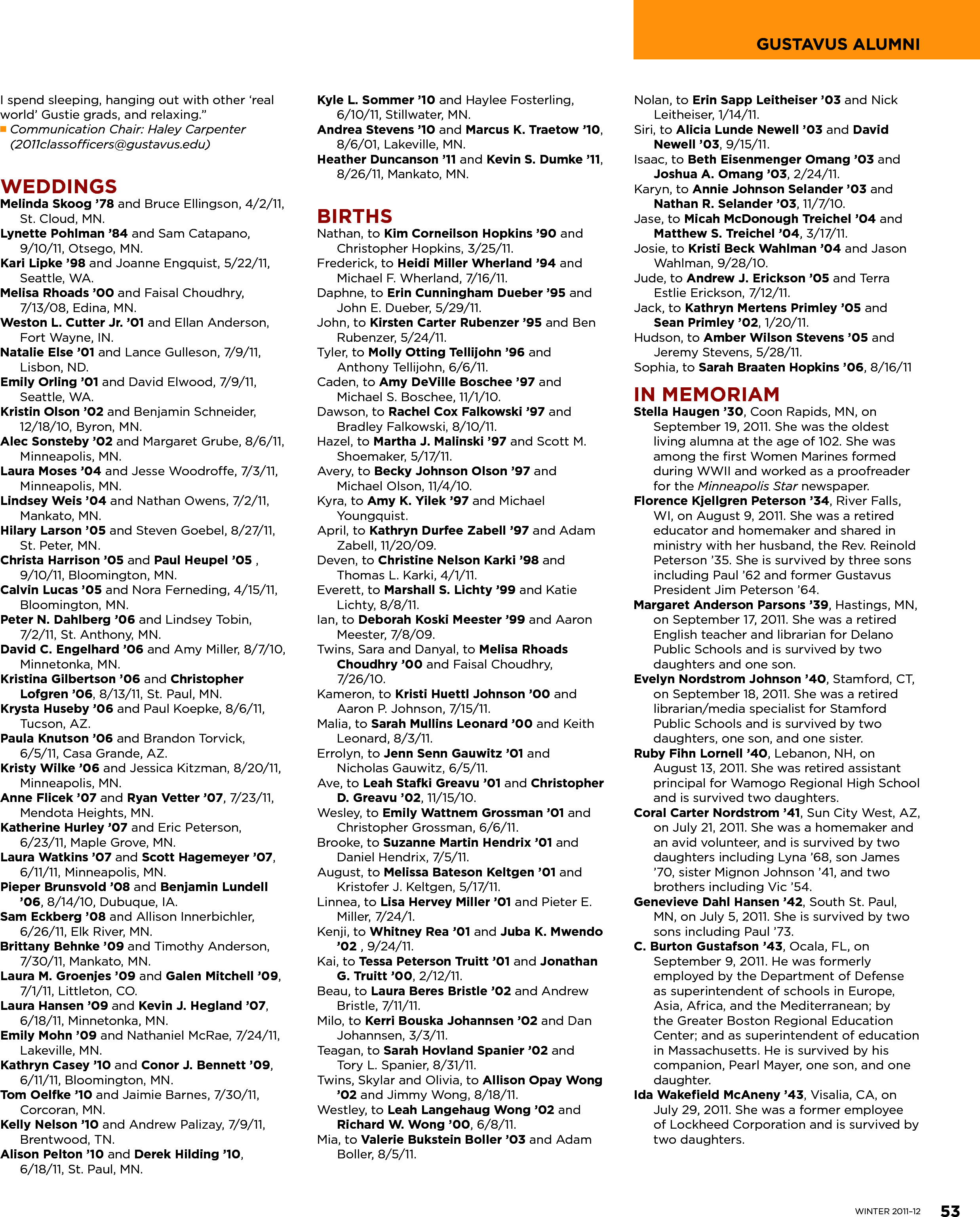 quarterly page