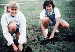 Students planting